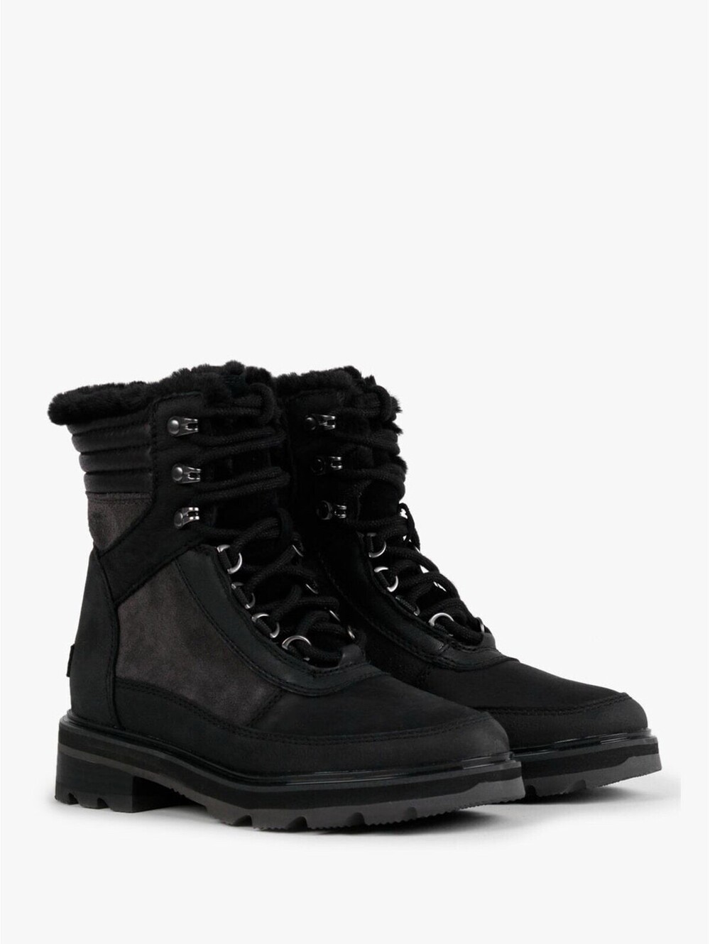 Sorel Women's Black Lennox Lace Cozy Waterproof Boots 8